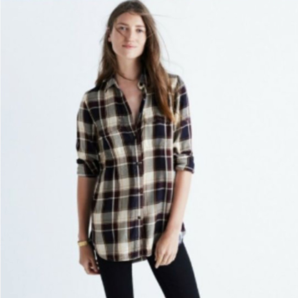 Madewell Classic Ex-boyfriend Hanna Multicolor Plaid Shirt